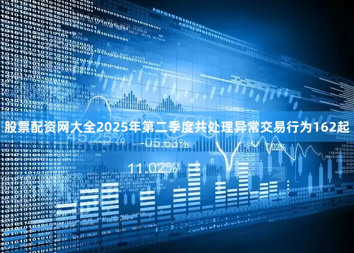 股票配资网大全2025年第二季度共处理异常交易行为162起